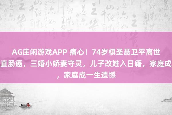 AG庄闲游戏APP 痛心！74岁棋圣聂卫平离世，病因是直肠癌，三婚小娇妻守灵，儿子改姓入日籍，家庭成一生遗憾